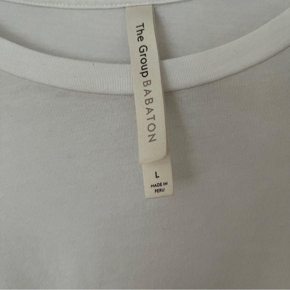 Babaton white knotted t-shirt size large - Picture 4 of 4